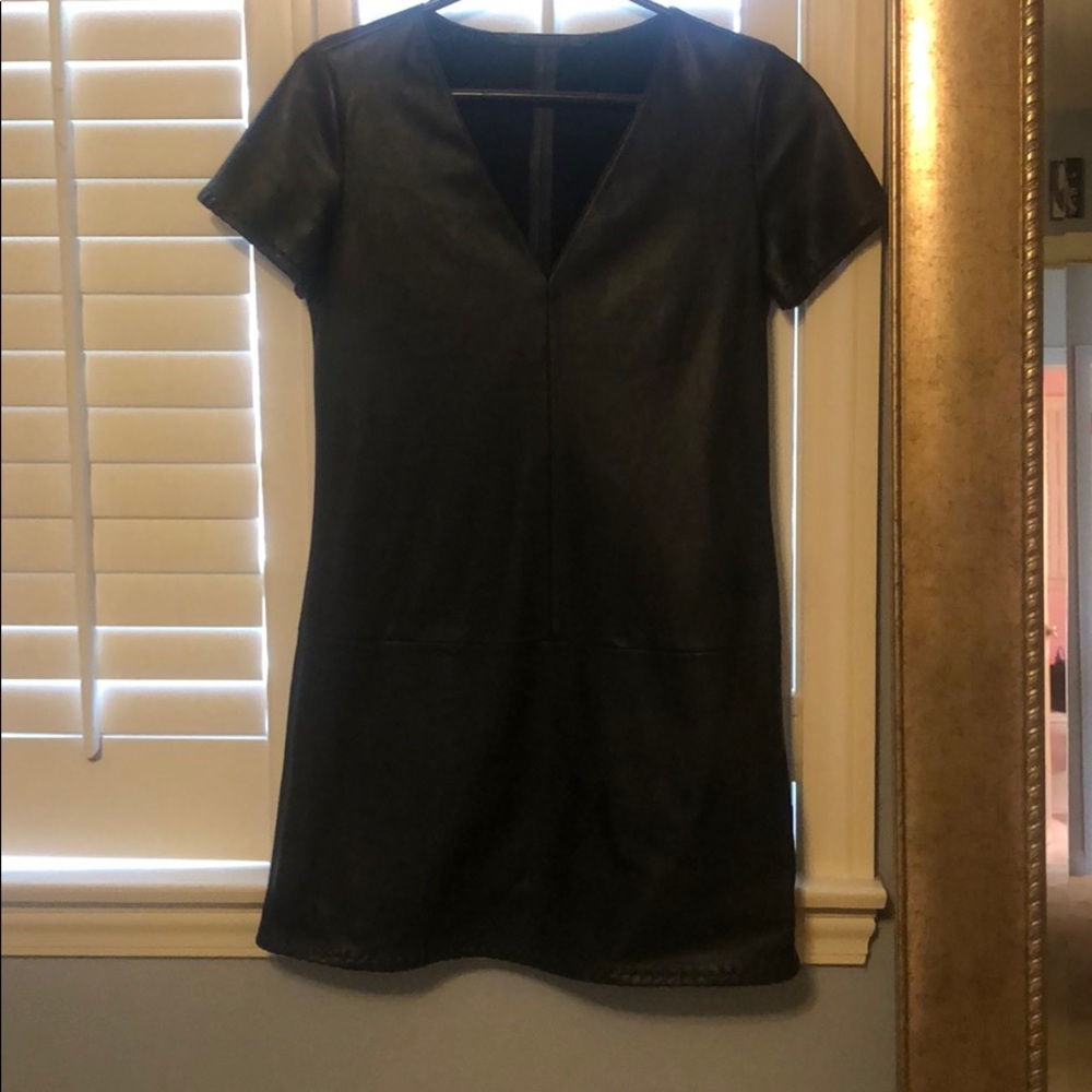 Zara black leather dress